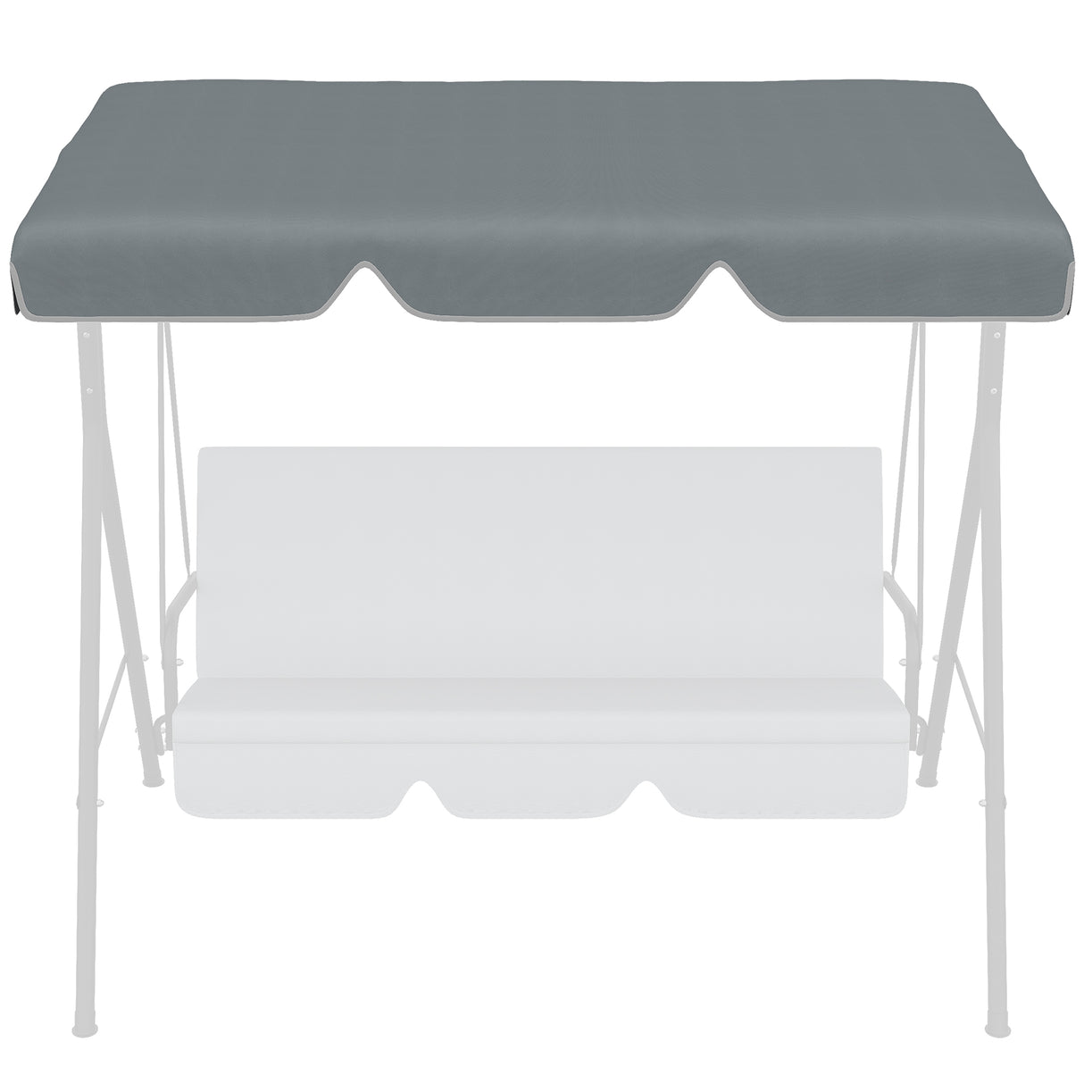 easycomfort tettuccio di ricambio per dondolo in poliestere con protezione uv50+ 192x144cm grigio scuro