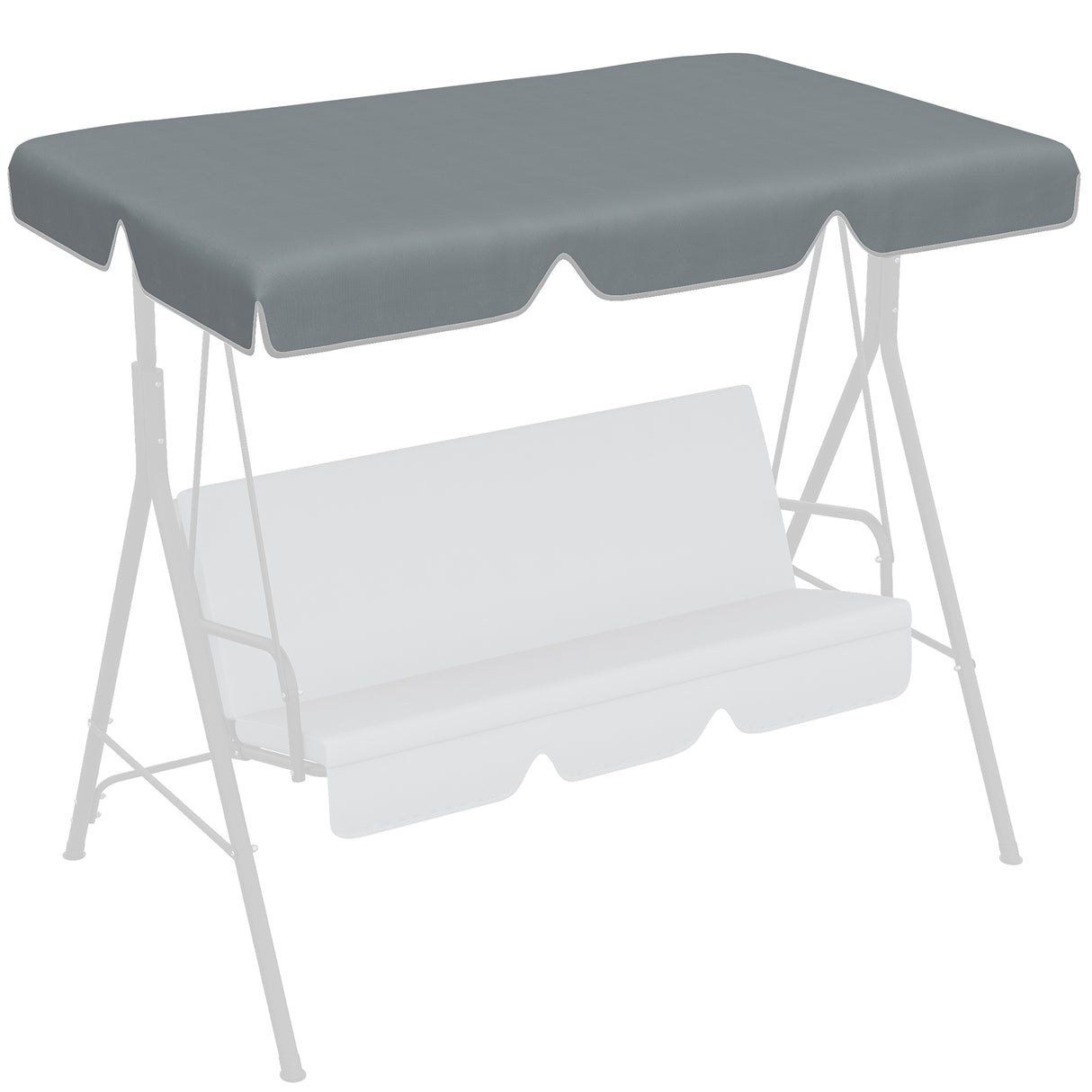 easycomfort tettuccio di ricambio per dondolo in poliestere con protezione uv50+ 192x144cm grigio scuro