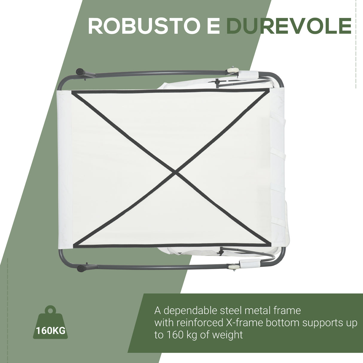 easycomfort easycomfort lettino sdraio prendisole matrimoniale con tettuccio regolabile crema