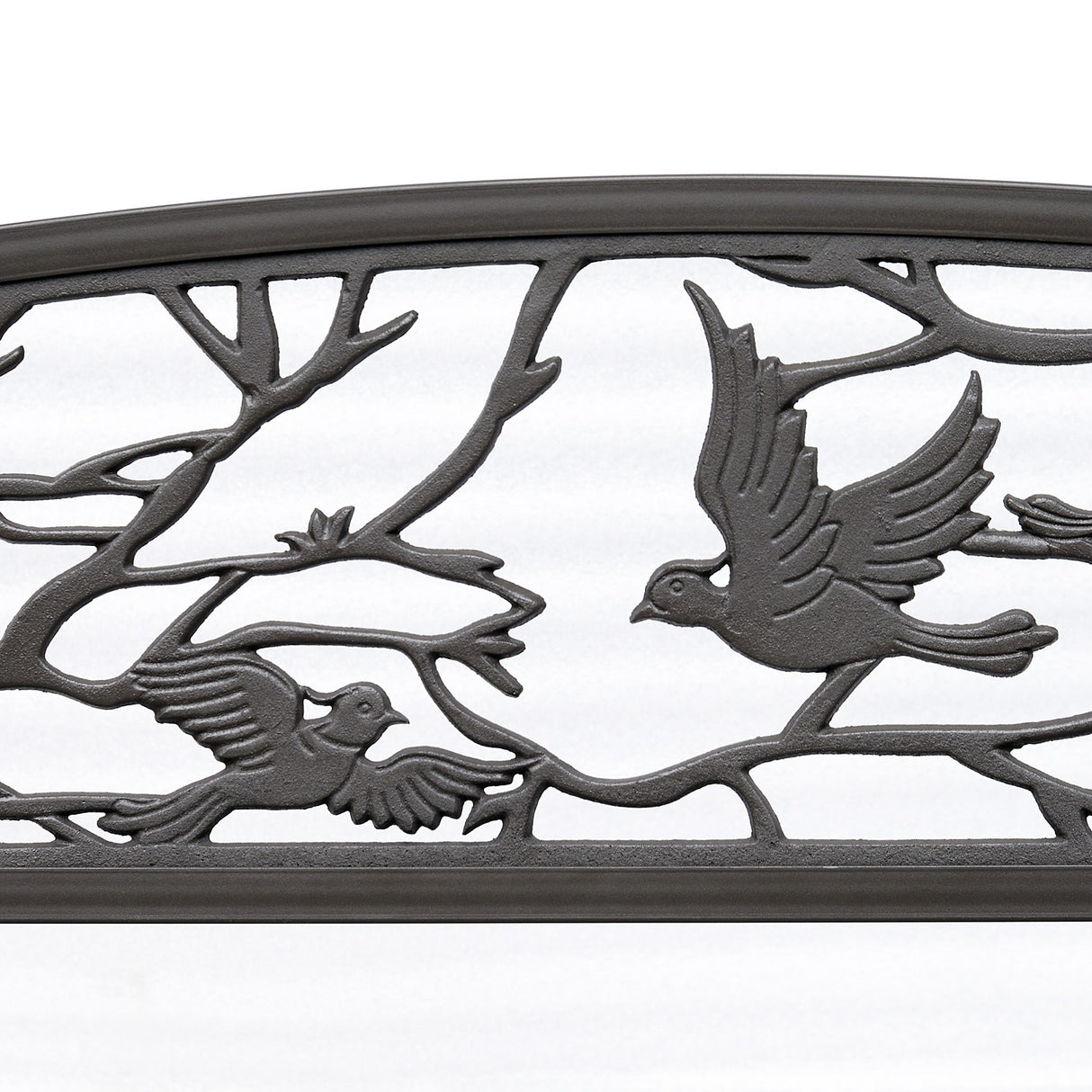 easycomfort easycomfort panchina da esterno in ghisa con schienale con decorazioni 127x60cm marrone