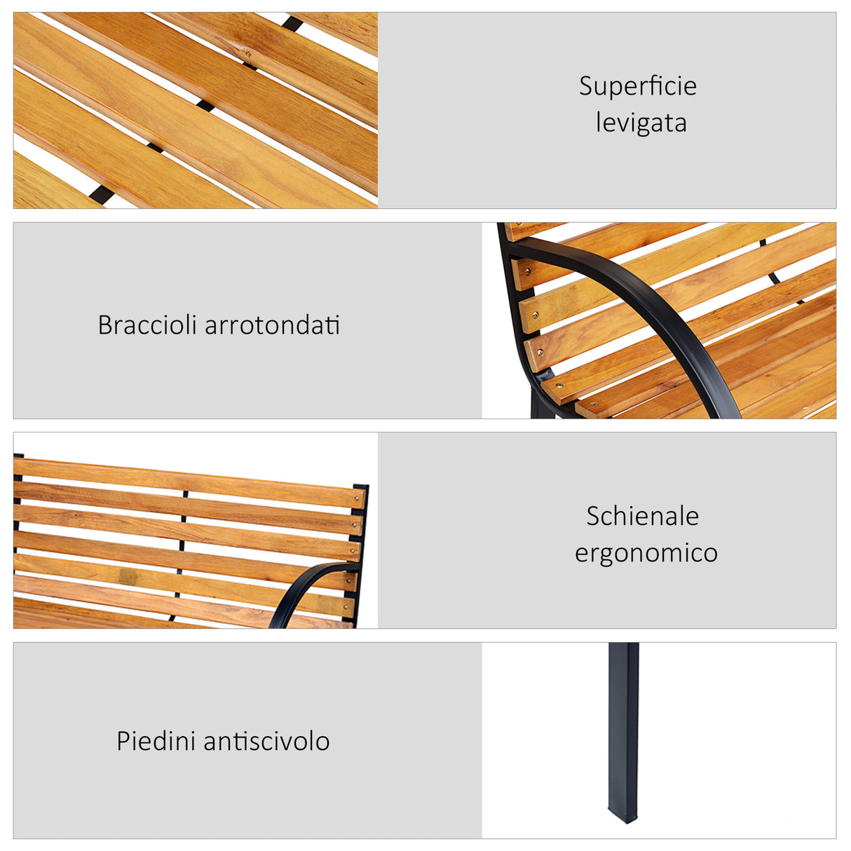 easycomfort easycomfort panca in legno 2 posti panchina da esterno giardino balcone