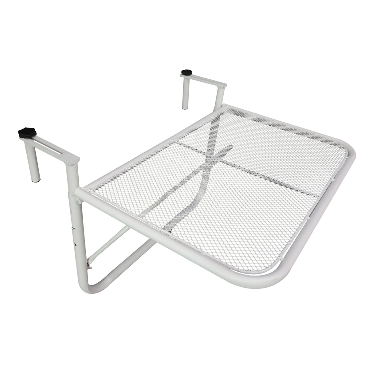 easycomfort easycomfort tavolo da ringhiera con ganci ad altezza regolabile su 3 livelli in metallo 60x56 5x45 cm bianco