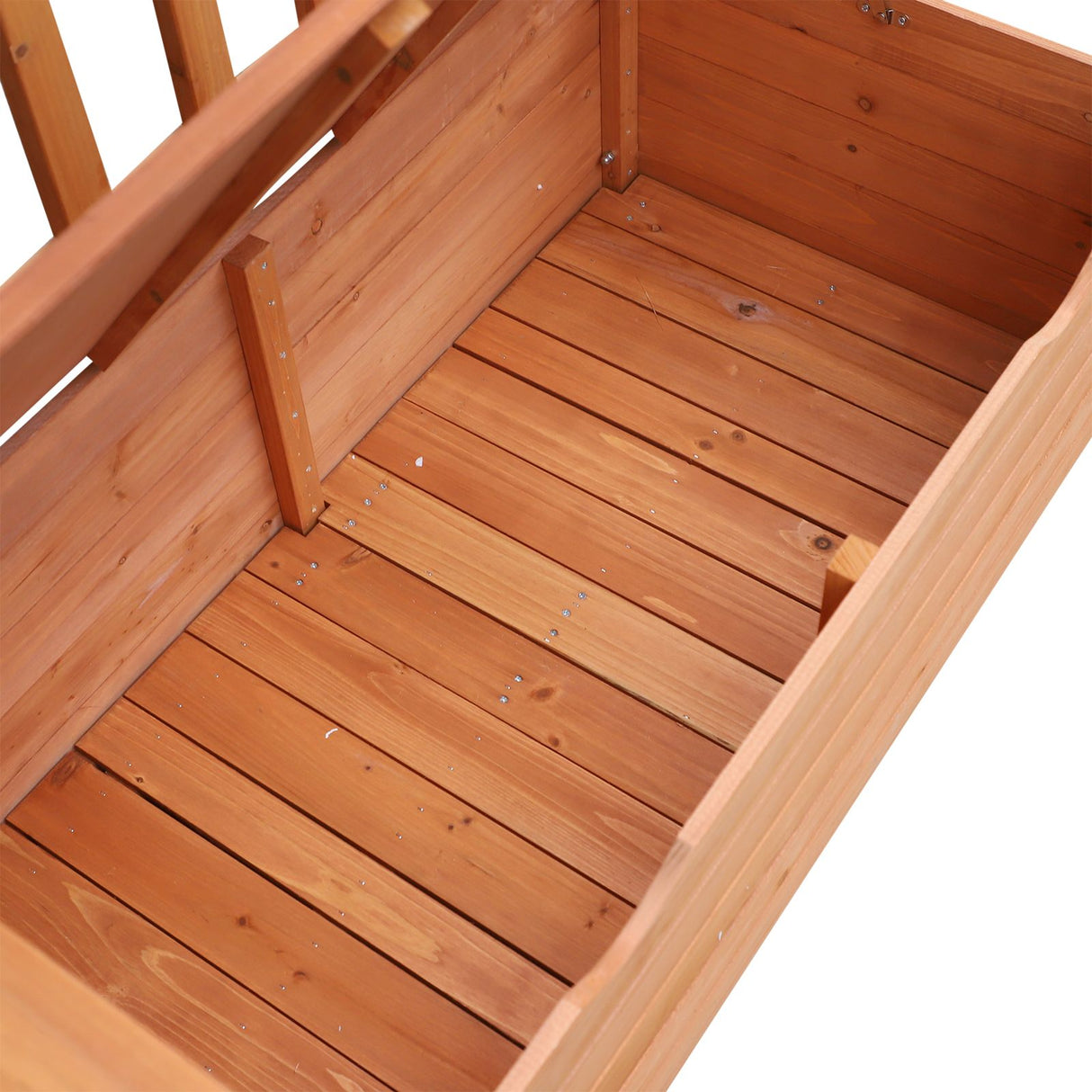 easycomfort easycomfort panchina in legno da giardino 2 posti con vano contenitore 112x58x84 cm