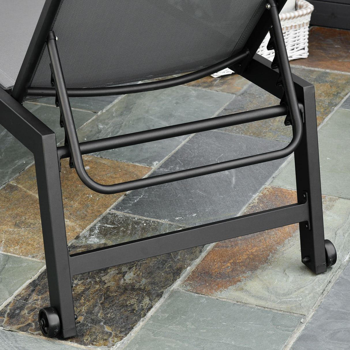 easycomfort lettino sdraio prendisole pieghevole con materassino in textilene grigio