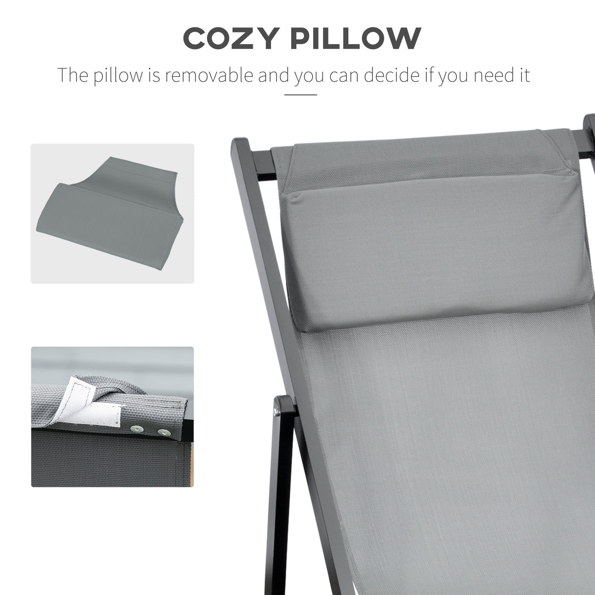 easycomfort easycomfort set 2 sedie poltrona sdraio da esterni pieghevoli e reclinabili in alluminio grigio 96 5 x 58 x 91 5cm