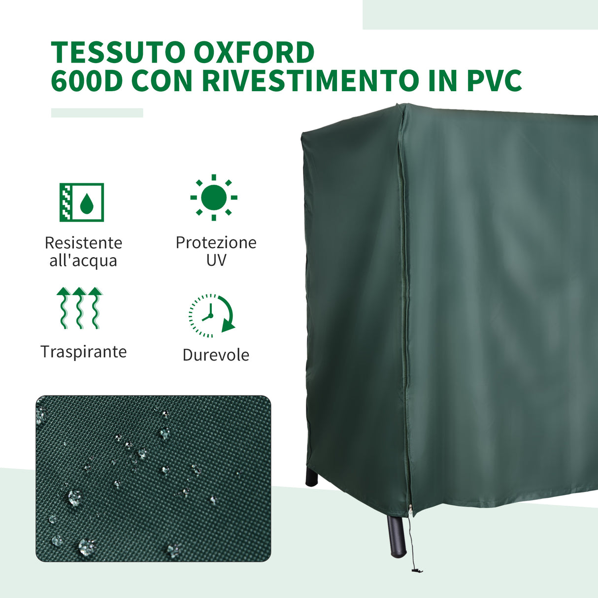 easycomfort telo di copertura per dondolo in tessuto oxford impermeabile 177x114x152cm