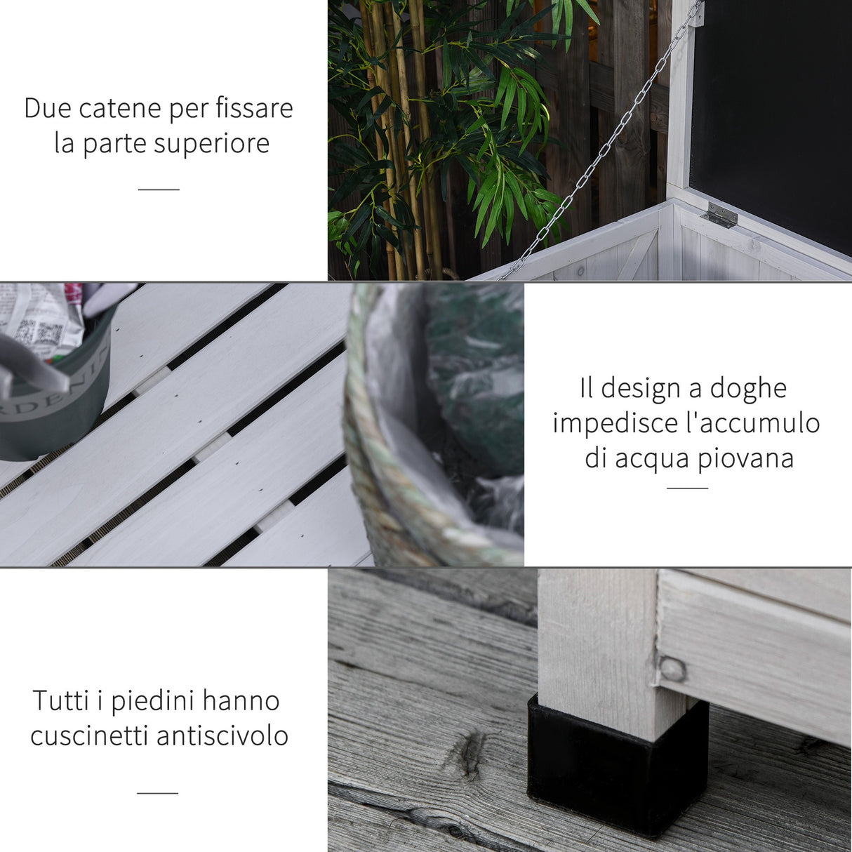 easycomfort easycomfort panca contenitore in legno di abete cassapanca da esterno bianco