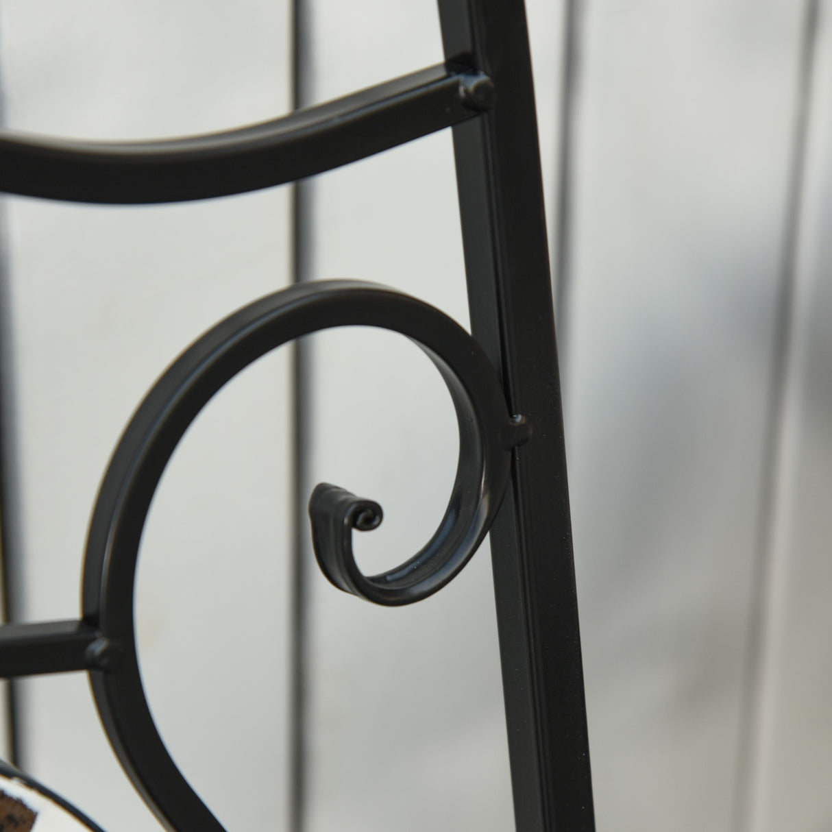 easycomfort mobili da giardino set da 3 pezzi con 2 sedie pieghevoli e 1 tavolino in metallo e ceramica