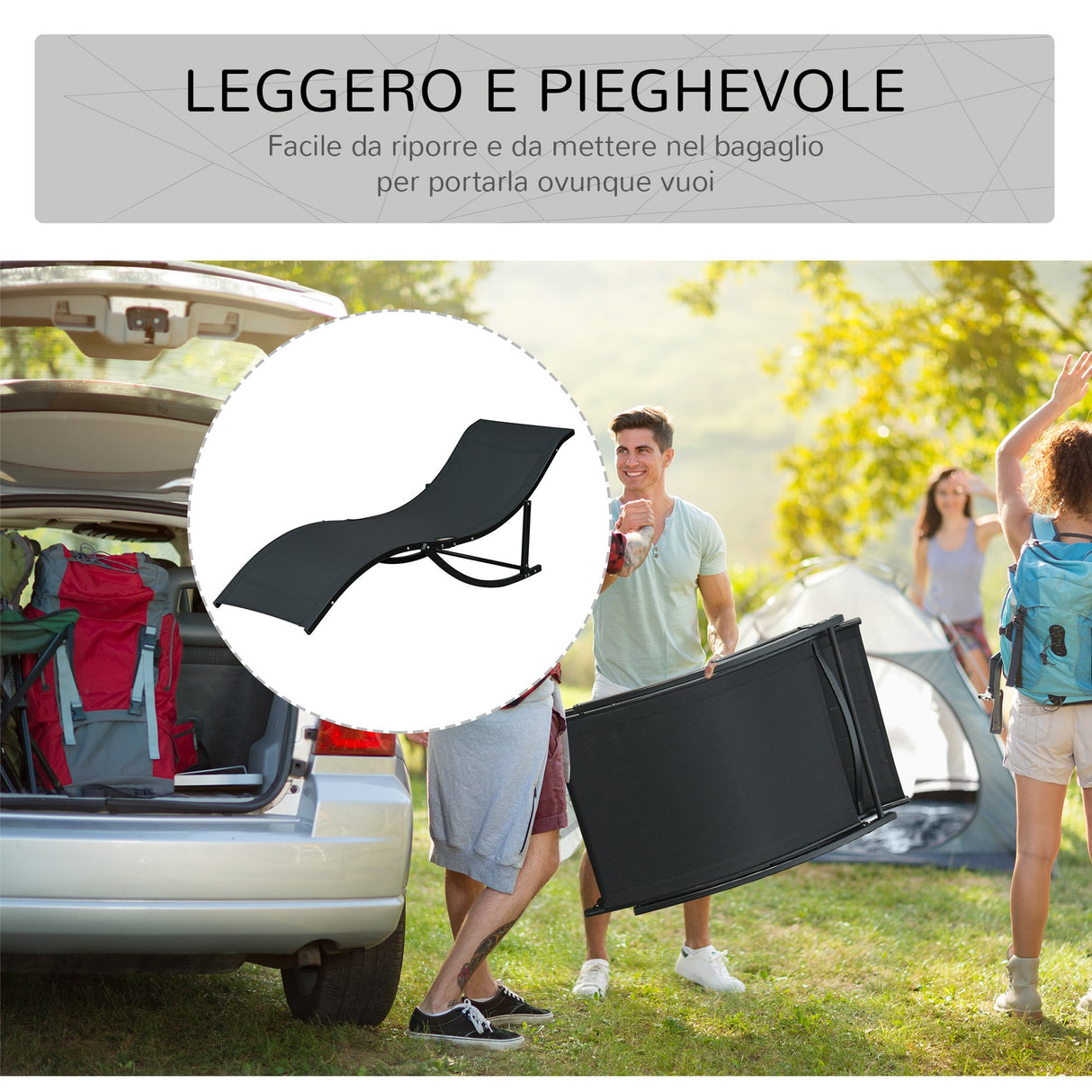 easycomfort set 2 sdraio da giardino pieghevoli lettino prendisole in alluminio e textilene 61x165x63cm 33163