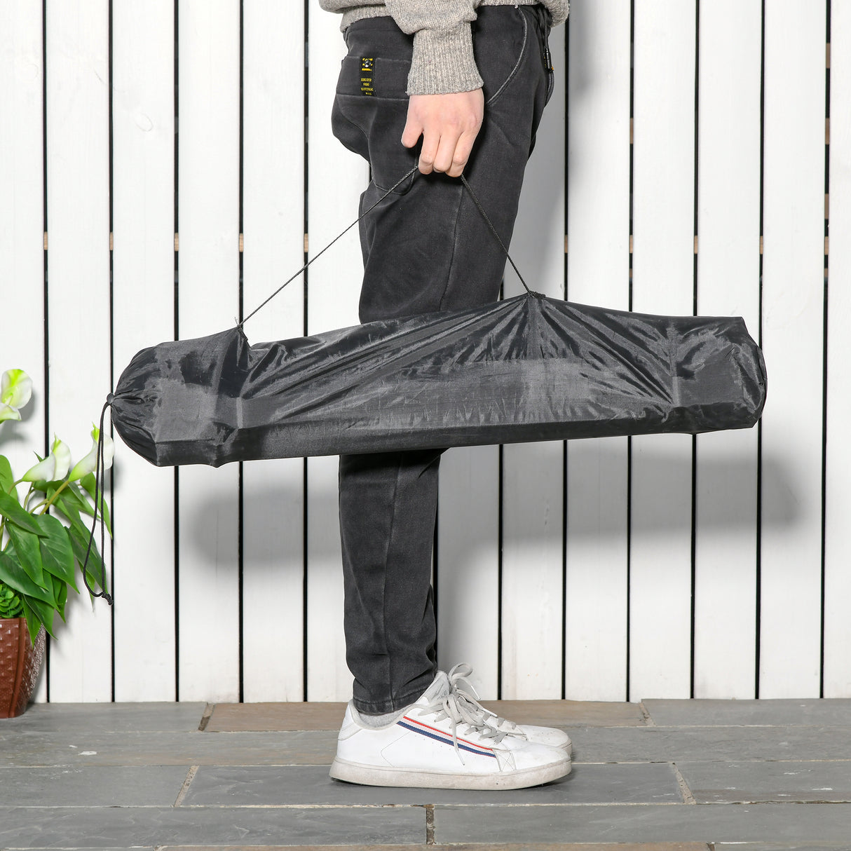 easycomfort easycomfort tavolo da campeggio pieghevole e arrotolabile con borsa da viaggio nera