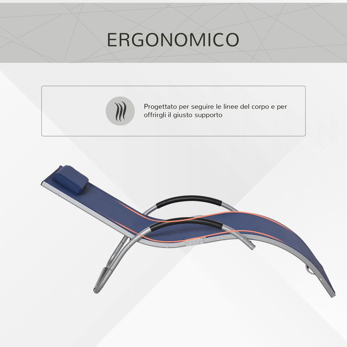 easycomfort easycomfort lettino prendisole in alluminio sedia sdraio da giardino in textilene con poggiatesta rimovibile