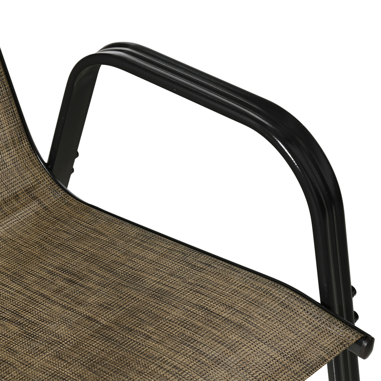 easycomfort set 4 pezzi sedie da giardino con braccioli sedie da esterno impilabili in metallo e tessuto traspirante marrone