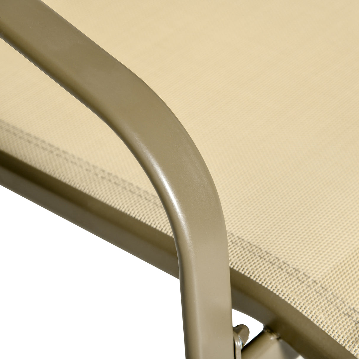 easycomfort set mobili da giardino 4 pezzi salotto da esterno con 2 sedie 1 divanetto e 1 tavolino da caffe in metallo e texteline kaki