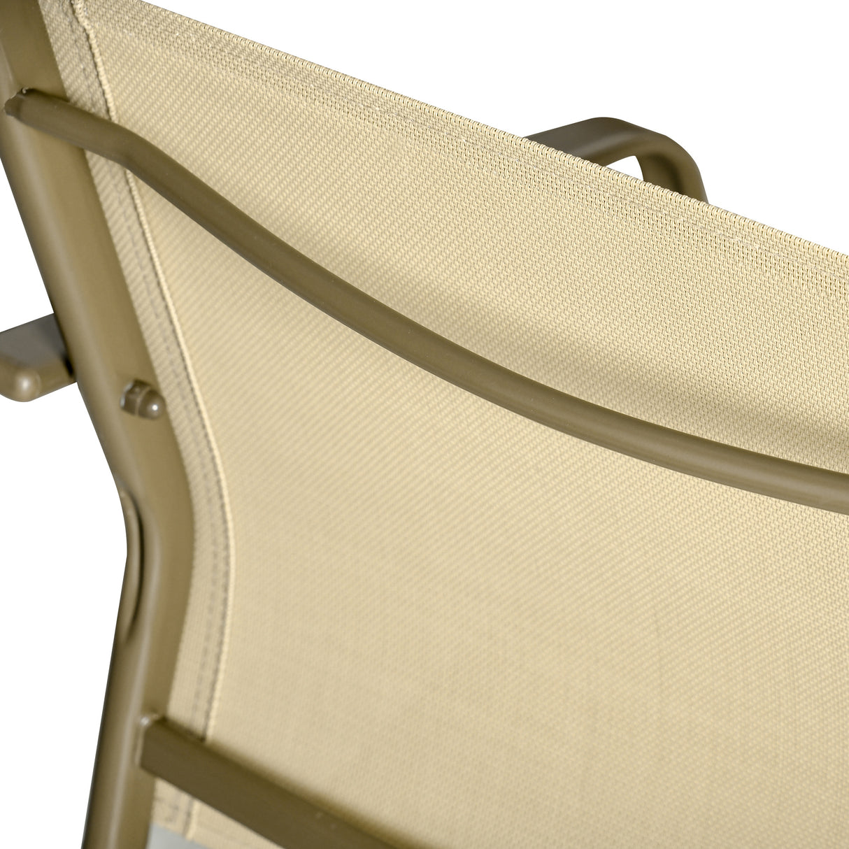 easycomfort set mobili da giardino 4 pezzi salotto da esterno con 2 sedie 1 divanetto e 1 tavolino da caffe in metallo e texteline kaki