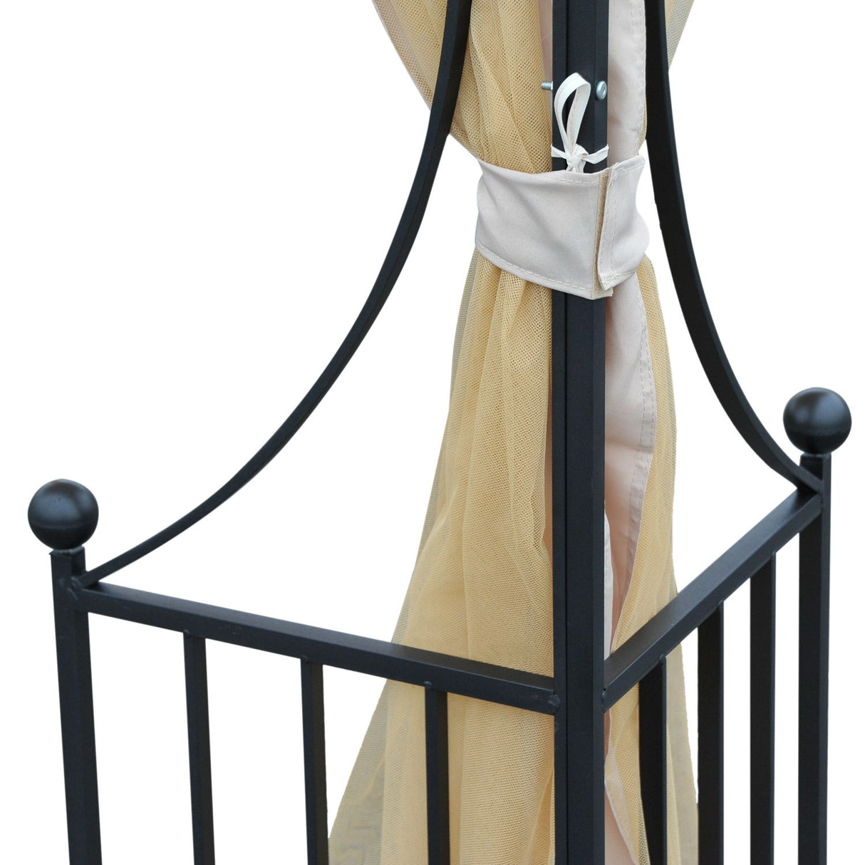 easycomfort easycomfort gazebo da giardino 3x3m in metallo con doppio tettuccio e pareti in poliestere beige