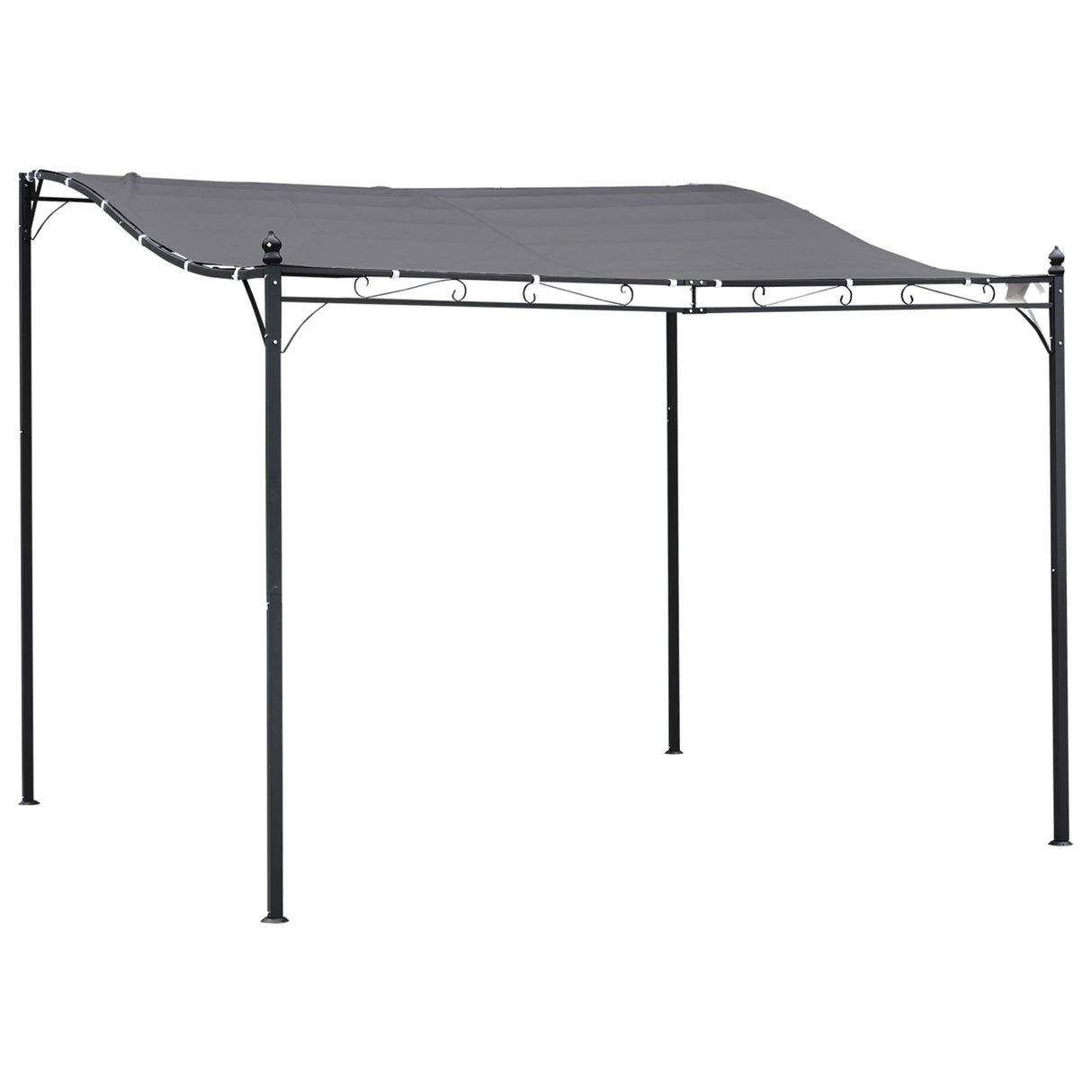 easycomfort easycomfort gazebo pergola 3x3m da esterno giardino o terrazzo con tenda grigia