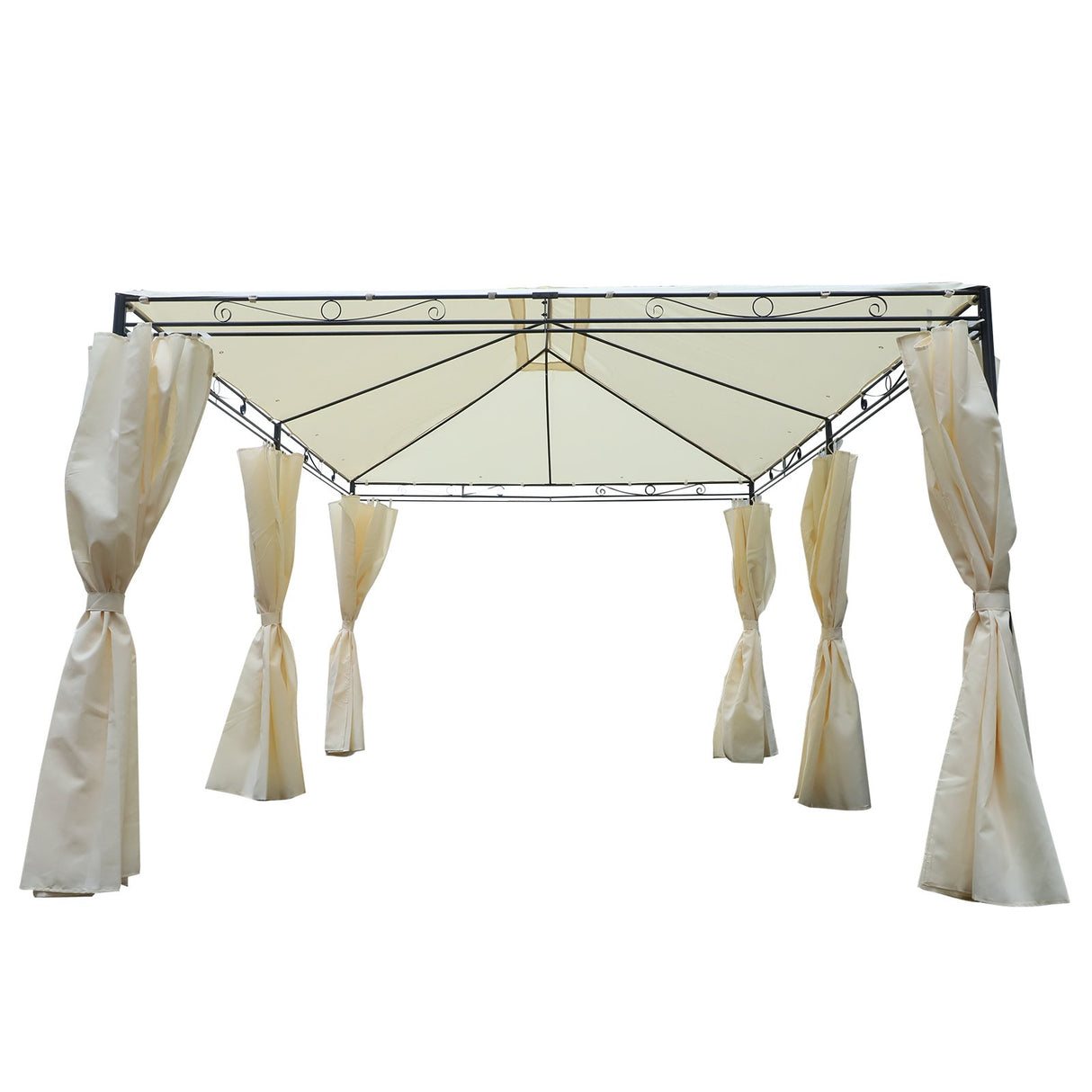 easycomfort easycomfort gazebo rettangolare con struttura in metallo robusto e teli laterali crema 4x3m