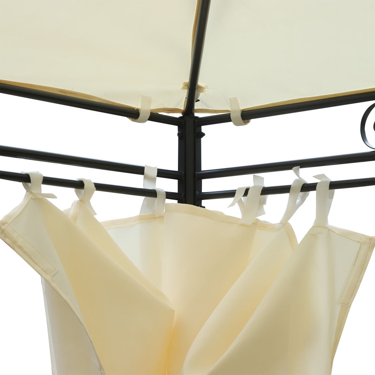 easycomfort easycomfort gazebo rettangolare con struttura in metallo robusto e teli laterali crema 4x3m