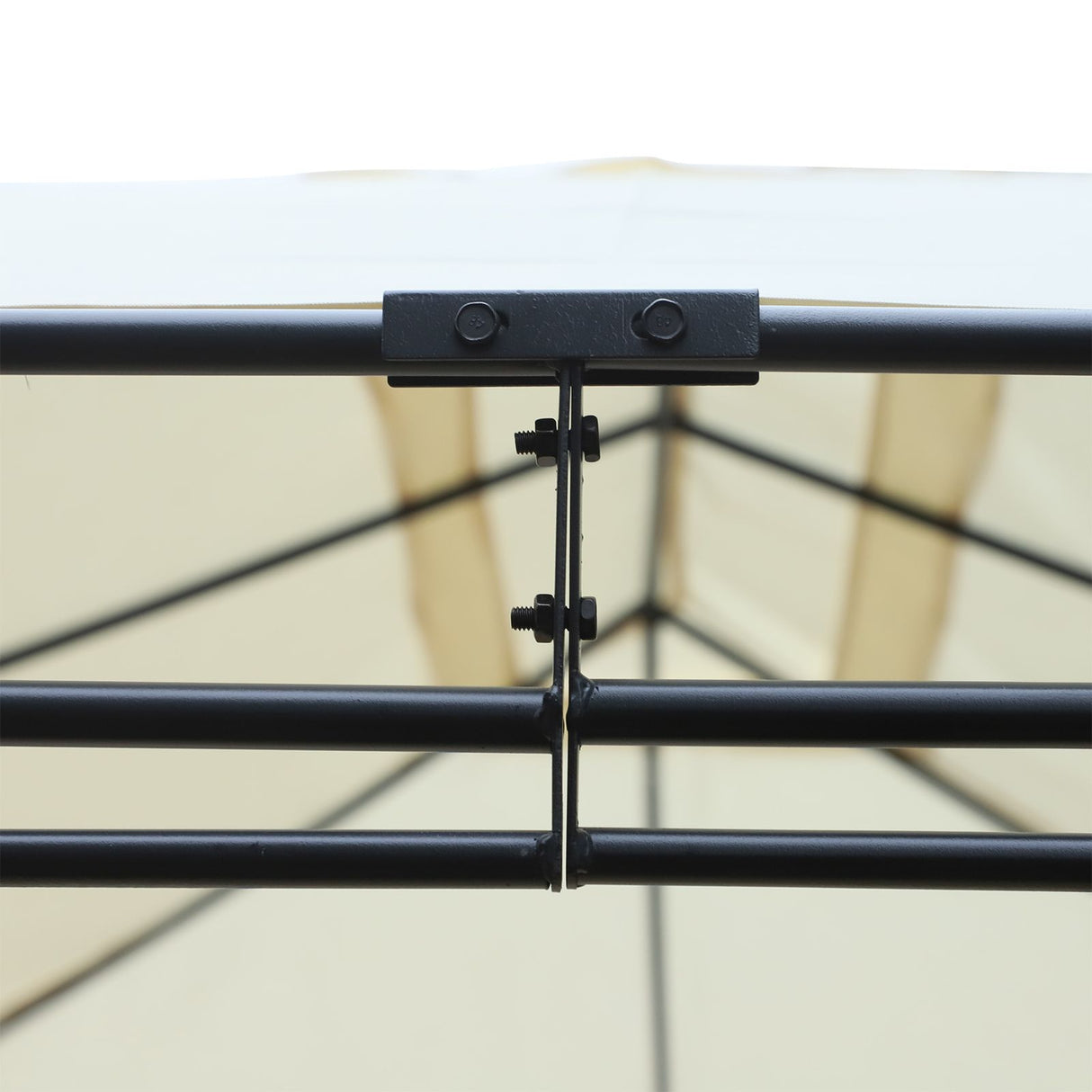 easycomfort easycomfort gazebo rettangolare con struttura in metallo robusto e teli laterali crema 4x3m