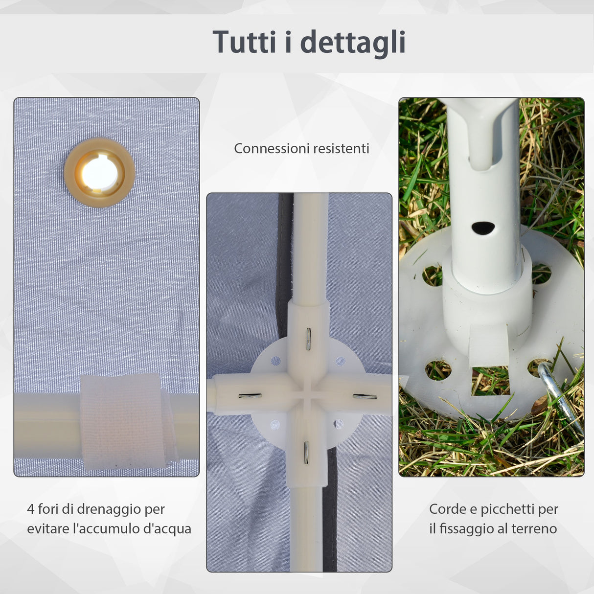 easycomfort easycomfort gazebo da giardino 3x3m con zanzariera copertura in poliestere e struttura in metallo grigio