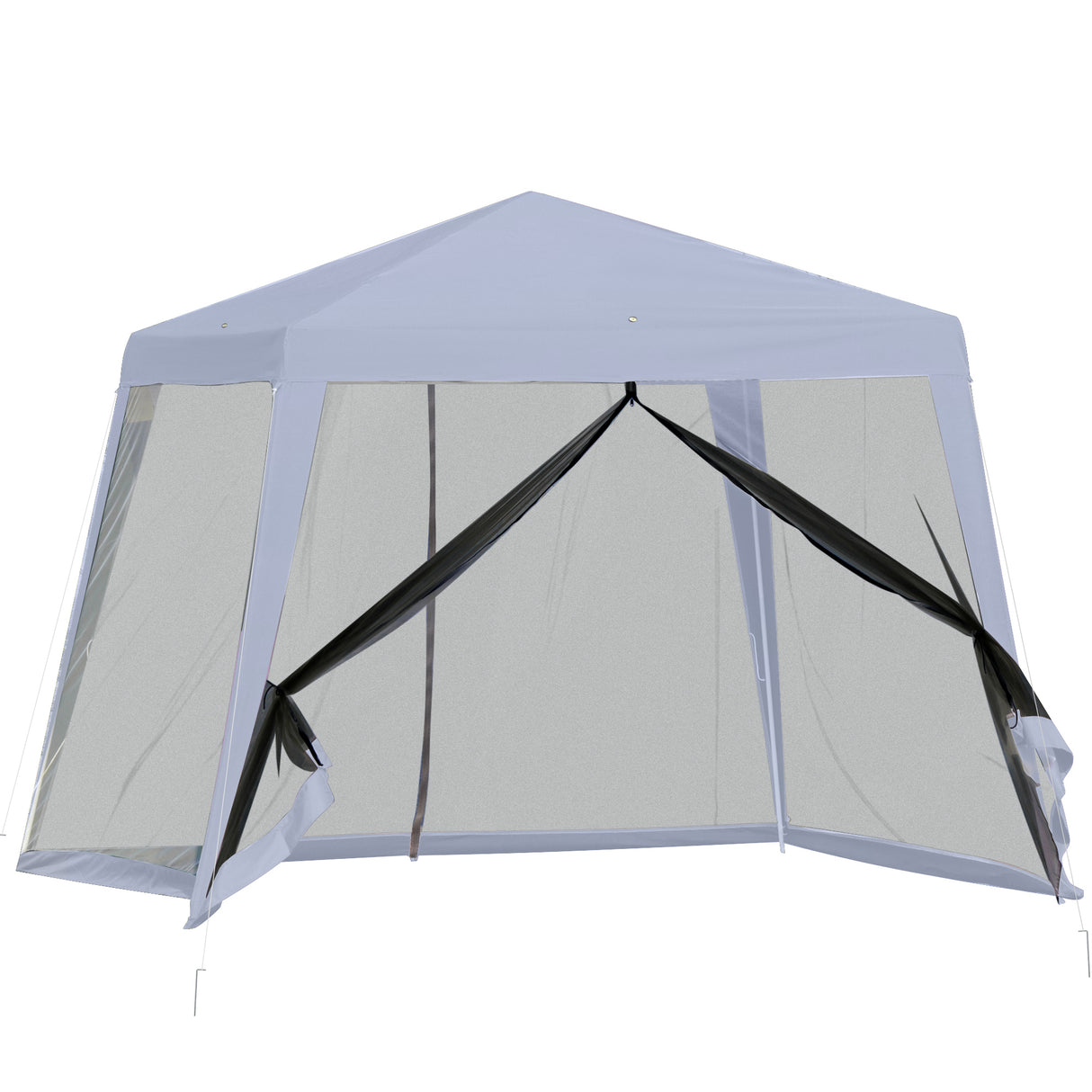 easycomfort easycomfort gazebo da giardino 3x3m con zanzariera copertura in poliestere e struttura in metallo grigio