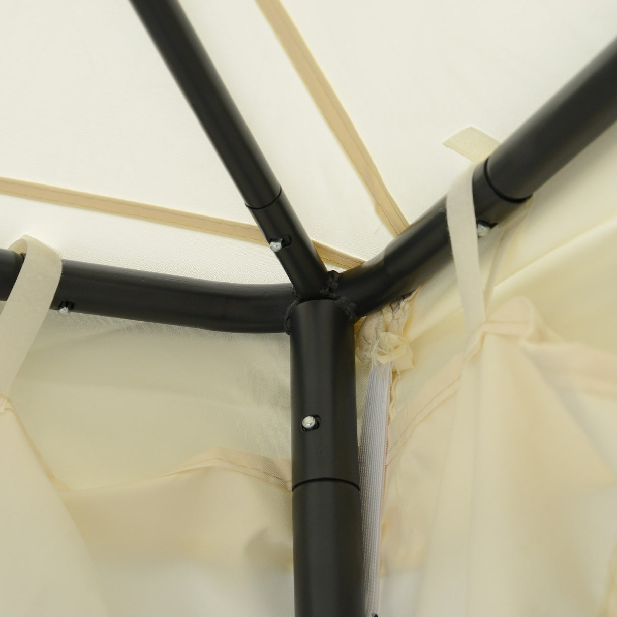 easycomfort easycomfort gazebo da giardino con paletti e corde doppio tetto zanzariera pareti laterali beige 294 x 294 x 263 cm