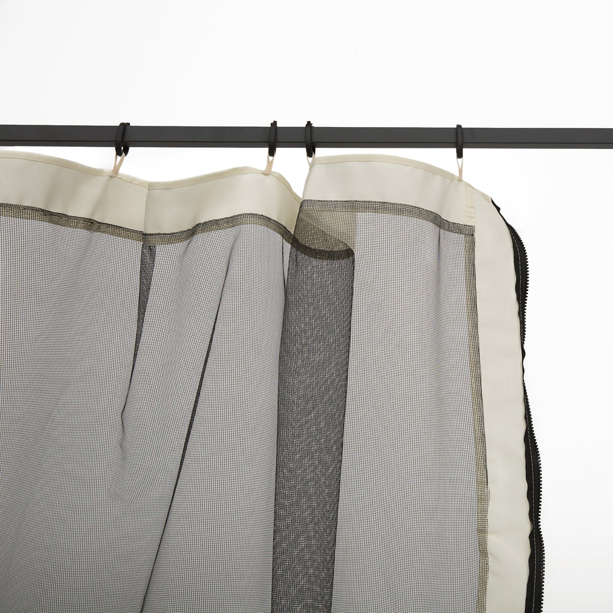 easycomfort zanzariera per gazebo tende di ricambio universale con cerniere 335x207cm nero beige