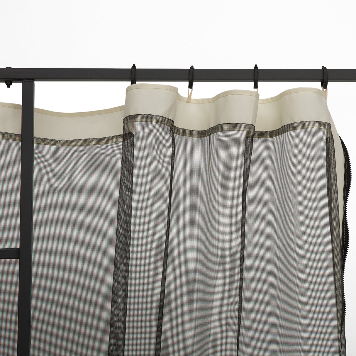 easycomfort zanzariera per gazebo tende di ricambio universale con cerniere 302x207cm nero beige