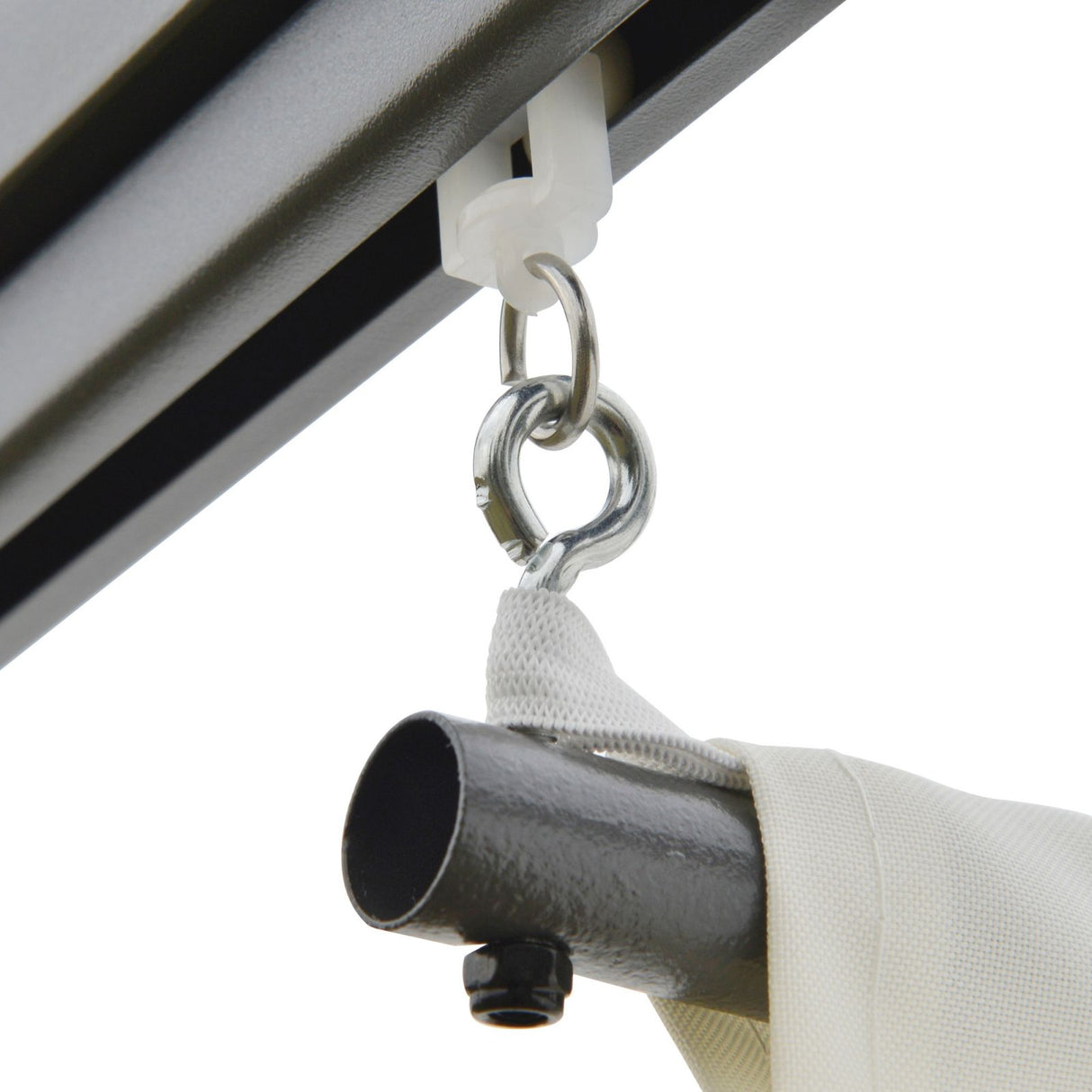 easycomfort easycomfort pergola a parete 3x3m da giardino in metallo con tettuccio scorrevole bianco crema