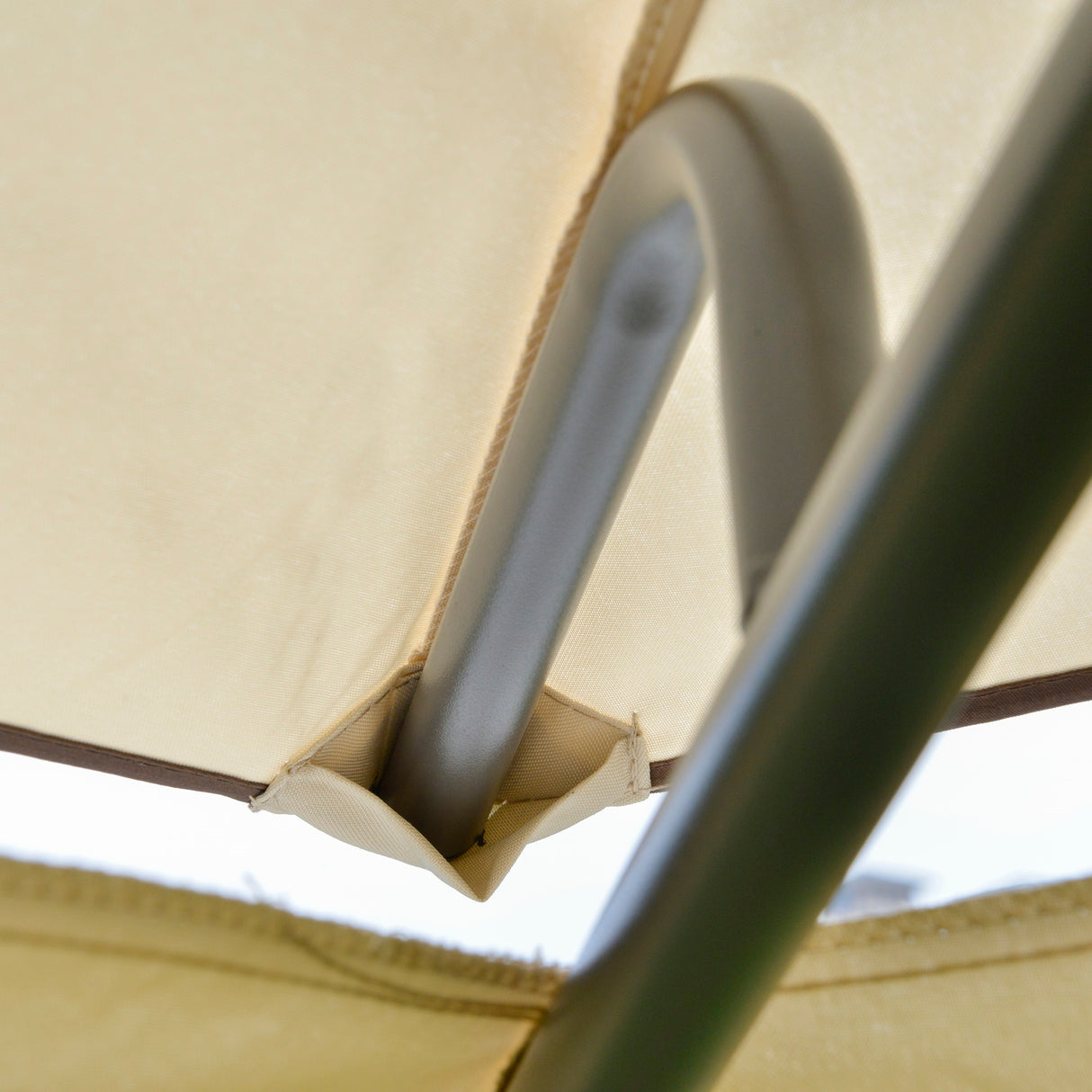 easycomfort easycomfort gazebo da esterno o giardino in metallo con doppio tettuccio beige