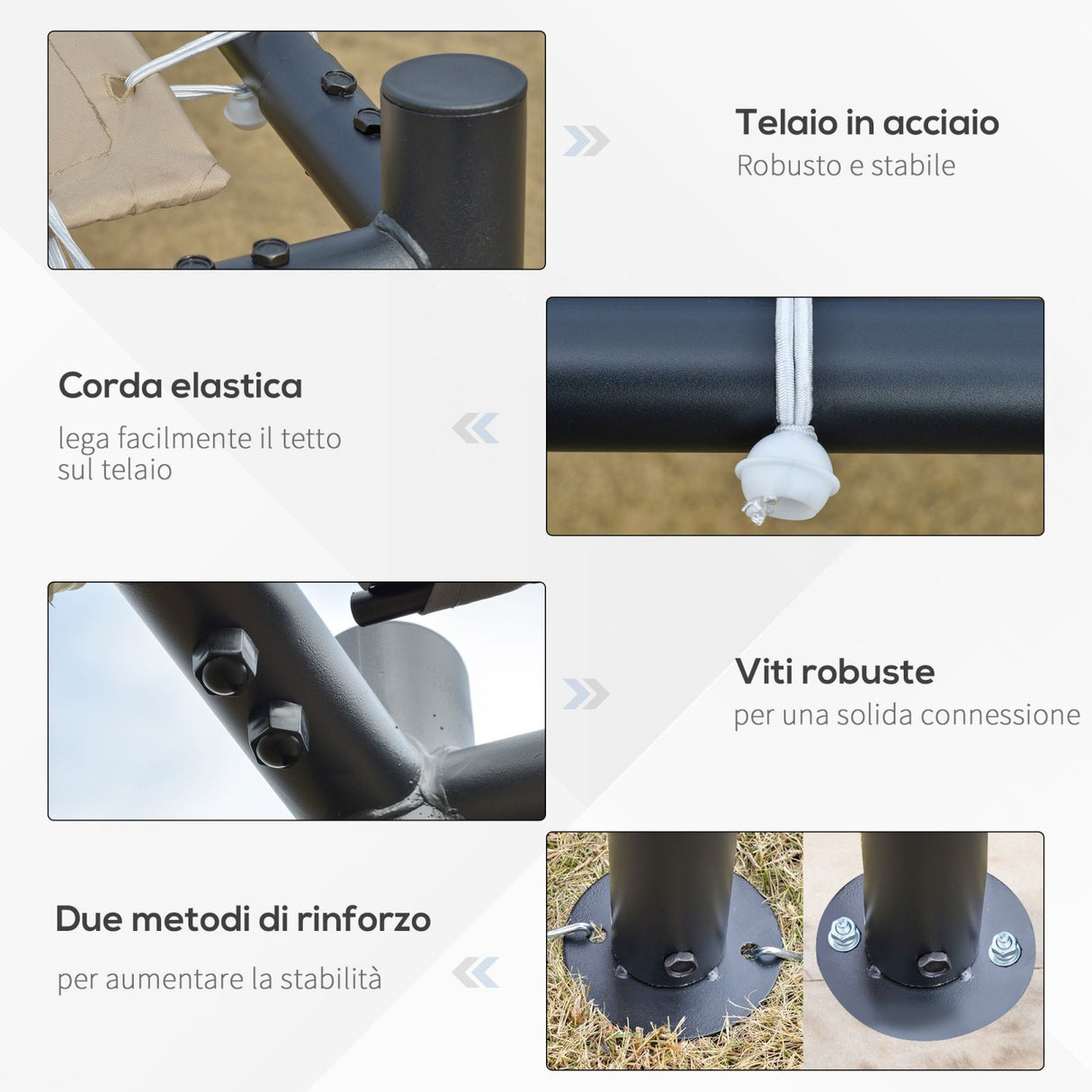 easycomfort easycomfort gazebo pergola da esterno e giardino 3x2.85x2.82m in metallo e poliestere beige pergola addossata