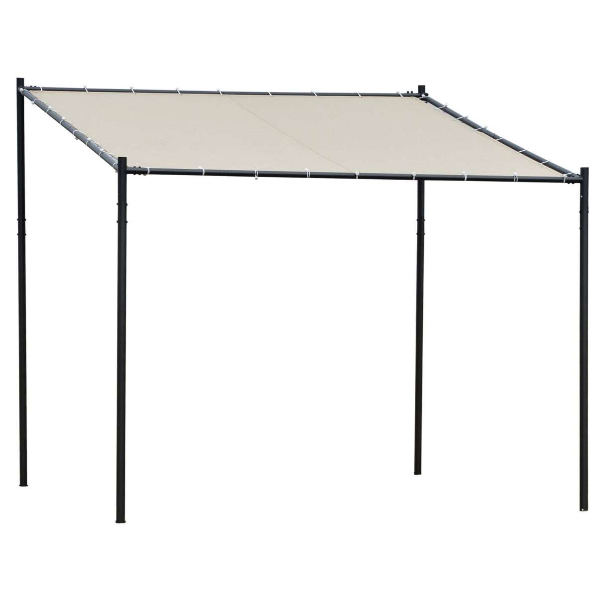 easycomfort easycomfort gazebo pergola da esterno e giardino 3x2.85x2.82m in metallo e poliestere beige pergola addossata