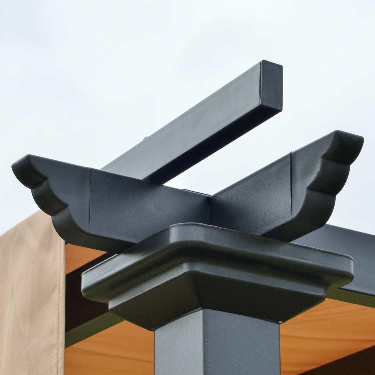 easycomfort pergola gazebo da giardino in acciaio tende regolabili 305x305x220cm