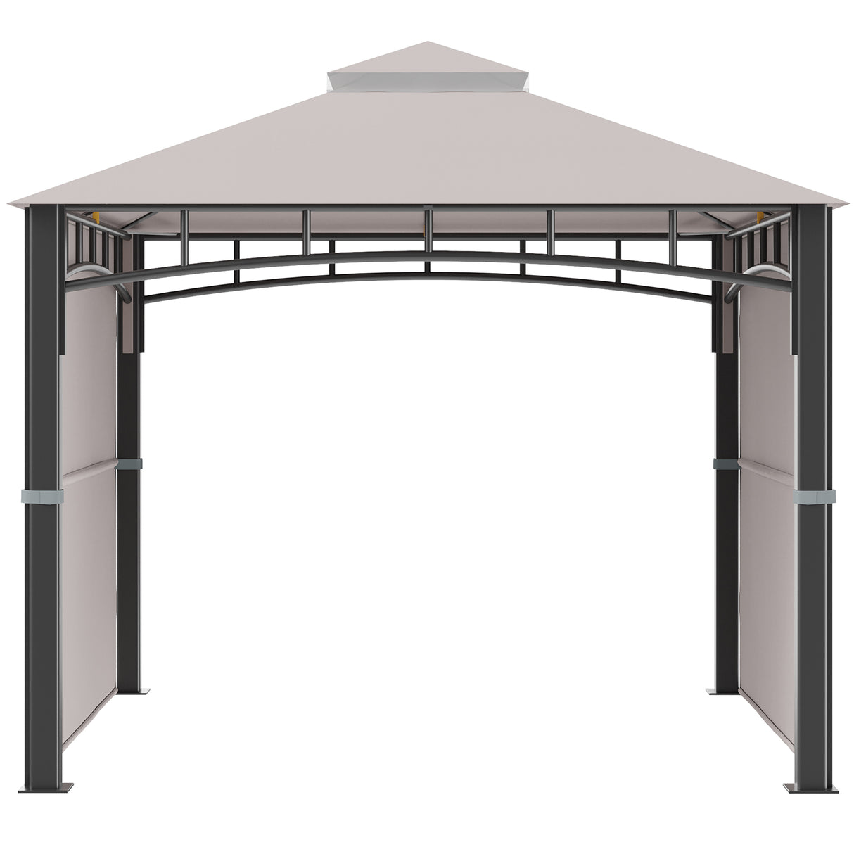 easycomfort gazebo da giardino 3x3 m con tenda parasole laterale altezza 288 cm cachi