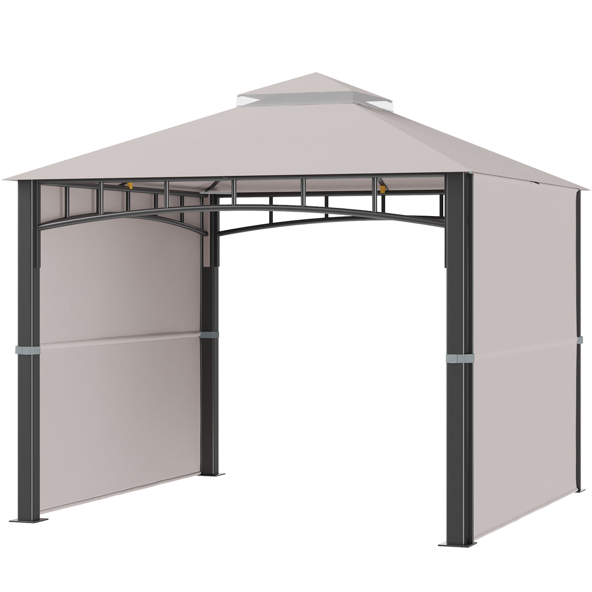 easycomfort gazebo da giardino 3x3 m con tenda parasole laterale altezza 288 cm cachi