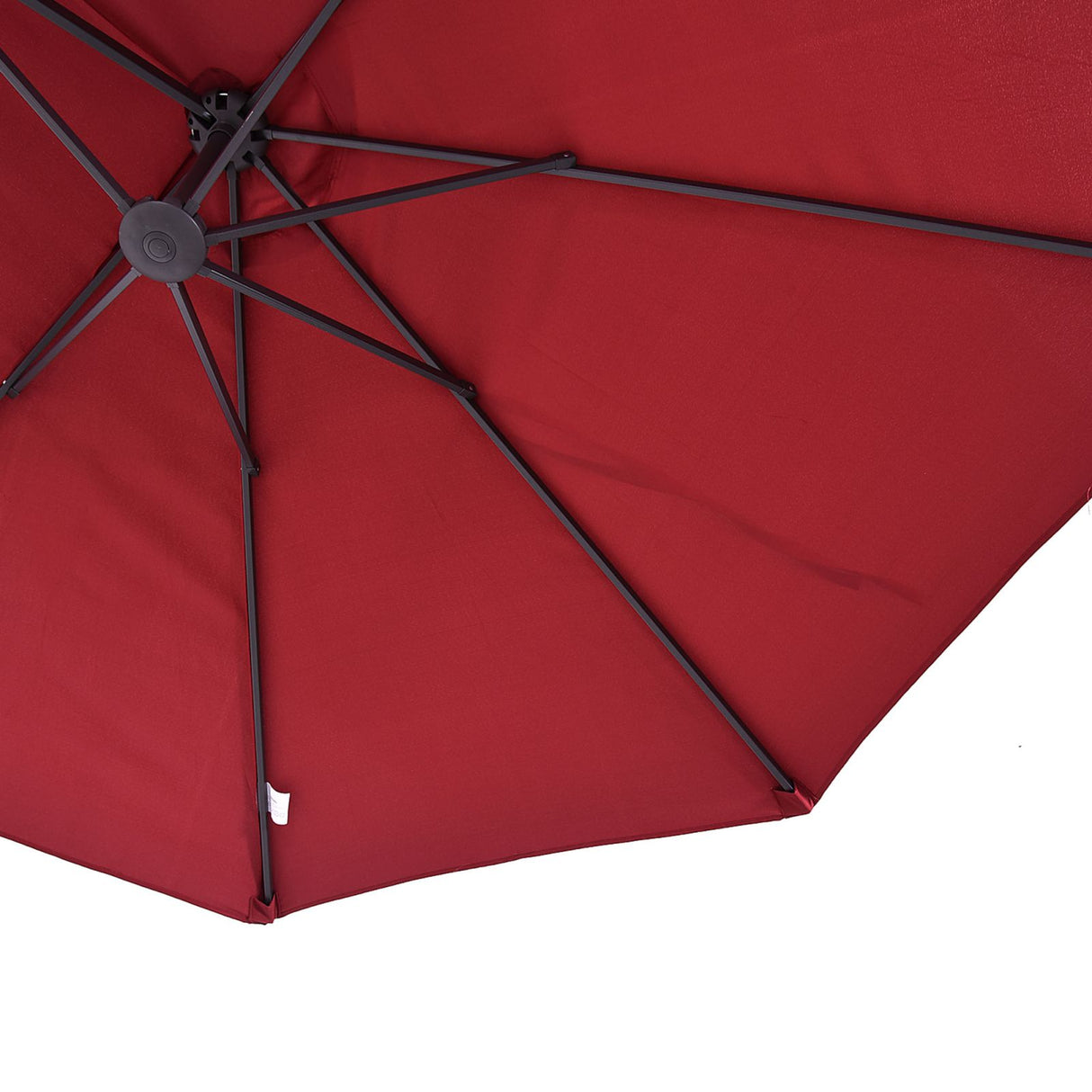 easycomfort easycomfort ombrellone da giardino 460x270x240cm doppio con apertura a manovella acciaio e poliestere rosso vino