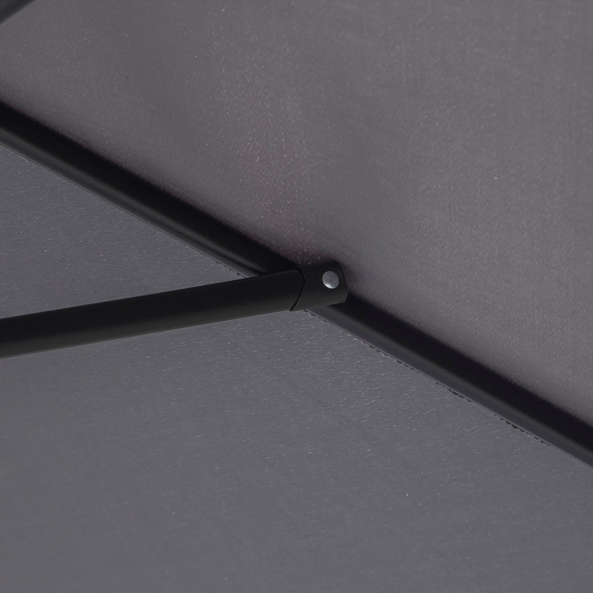 easycomfort ombrellone da giardino 2.7x2.4 m inclinabile con manovella in alluminio e poliestere grigio e nero