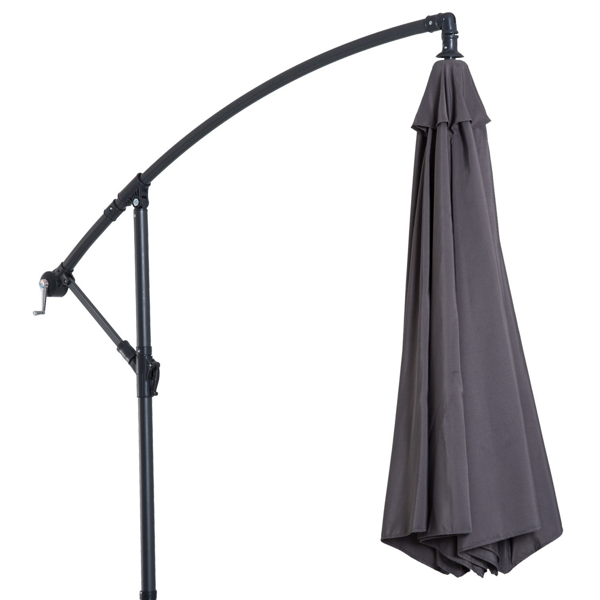 easycomfort easycomfort ombrellone da esterni 3x2 5 m decentrato con manovella struttura in acciaio e poliestere anti uv grigio