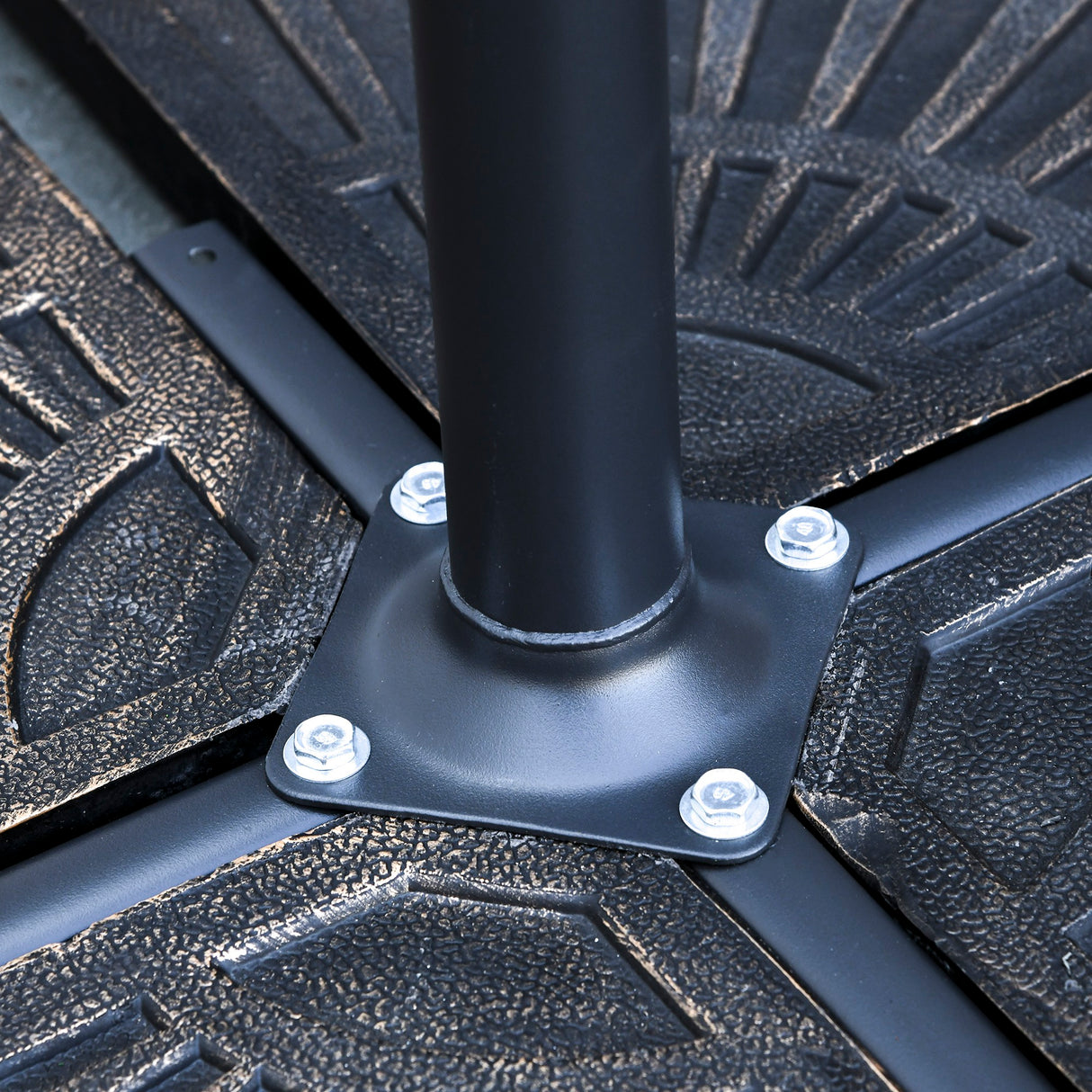 easycomfort easycomfort ombrellone da esterni 3x2 5 m decentrato rosso scuro in poliestere anti uv e acciaio con manovella