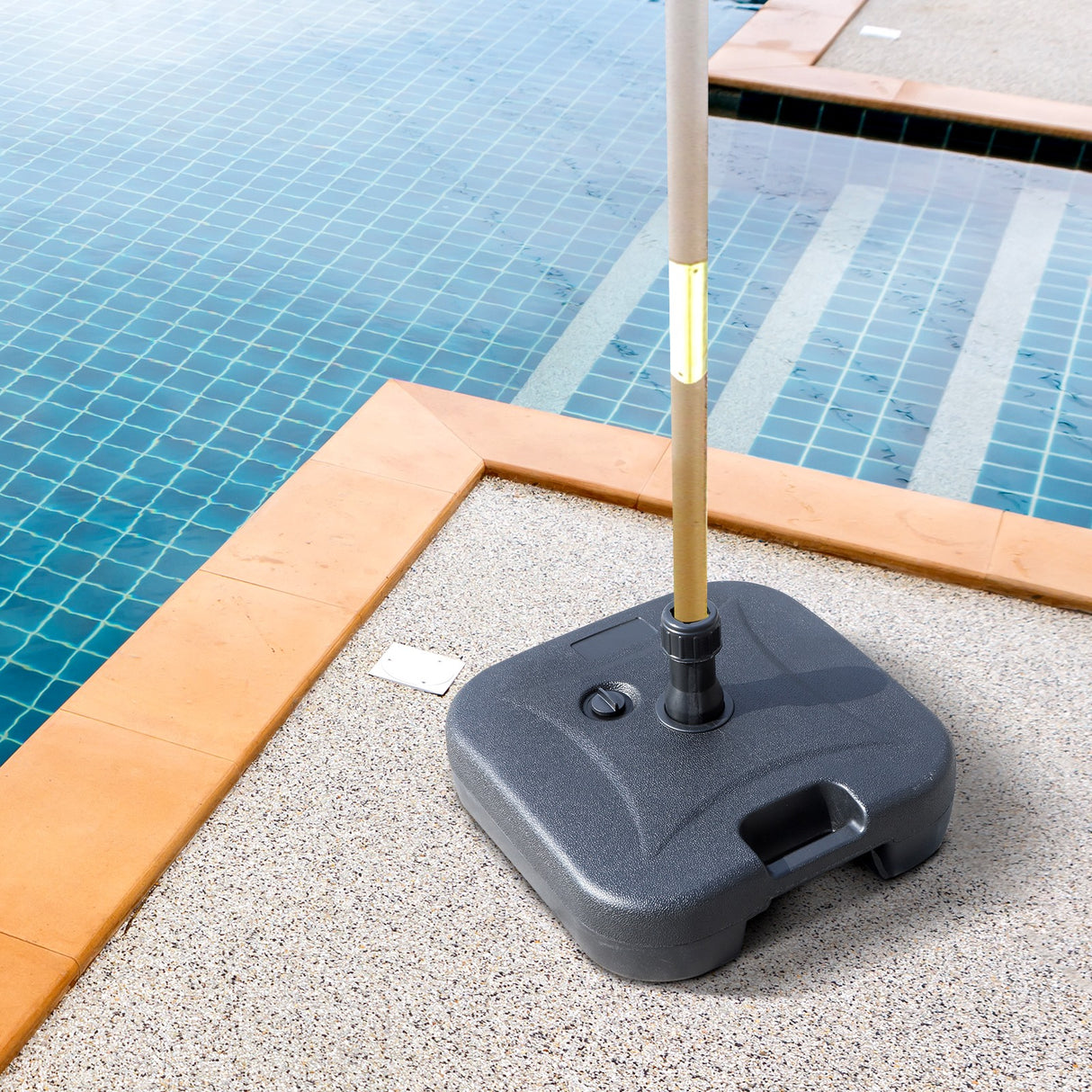 easycomfort easycomfort base per ombrellone riempibile con acqua e sabbia hdpe nero 46x45x26 cm