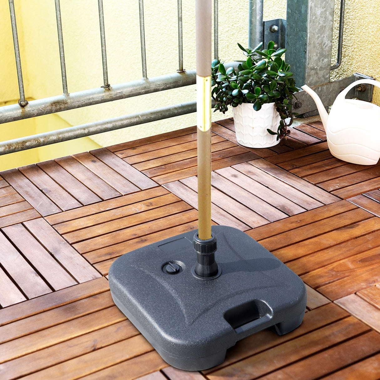 easycomfort easycomfort base per ombrellone riempibile con acqua e sabbia hdpe nero 46x45x26 cm