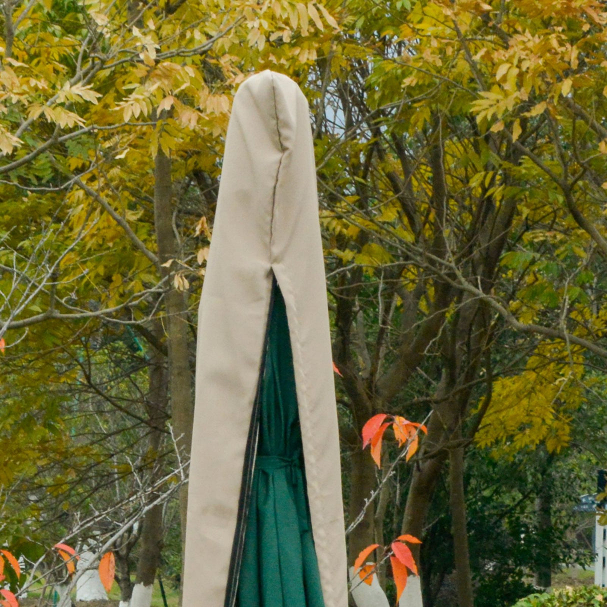 easycomfort easycomfort copertura per ombrellone impermeabile antistrappo cachi 57x160cm