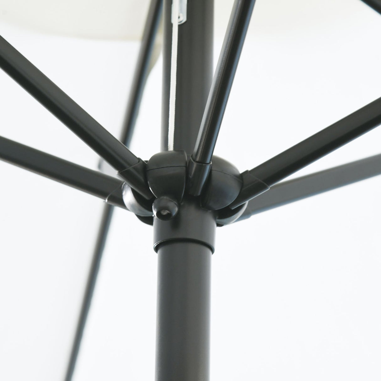 easycomfort easycomfort ombrellone da giardino inclinabile apertura a manovella palo in metallo e 8 stecche bianco crema 227cm