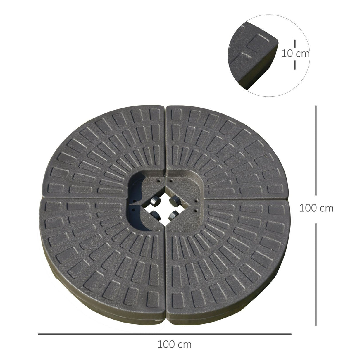 easycomfort easycomfort set 4 pzi basamento ombrellone decentrato da giardino con base a croce