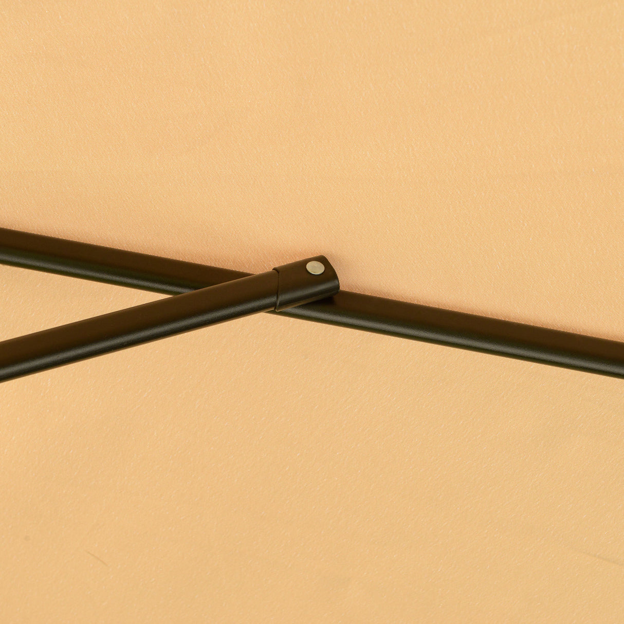 easycomfort ombrellone da giardino o2.7x2.7m a braccio con tettuccio regolabile marrone chiaro