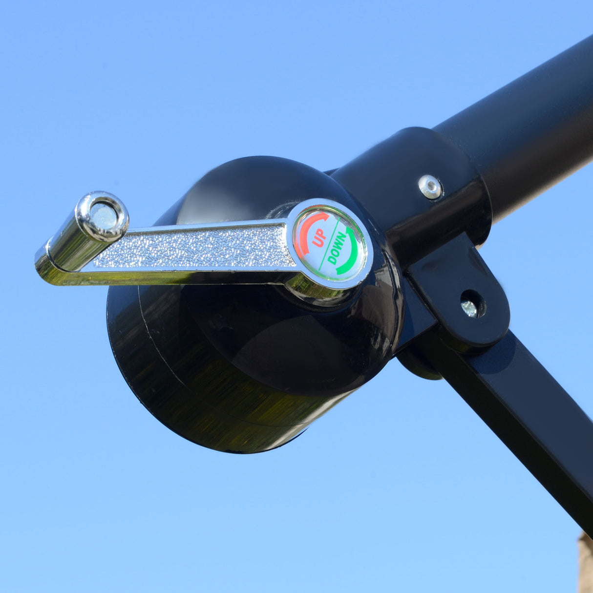 easycomfort ombrellone da giardino o2.7x2.7m a braccio con tettuccio regolabile marrone chiaro