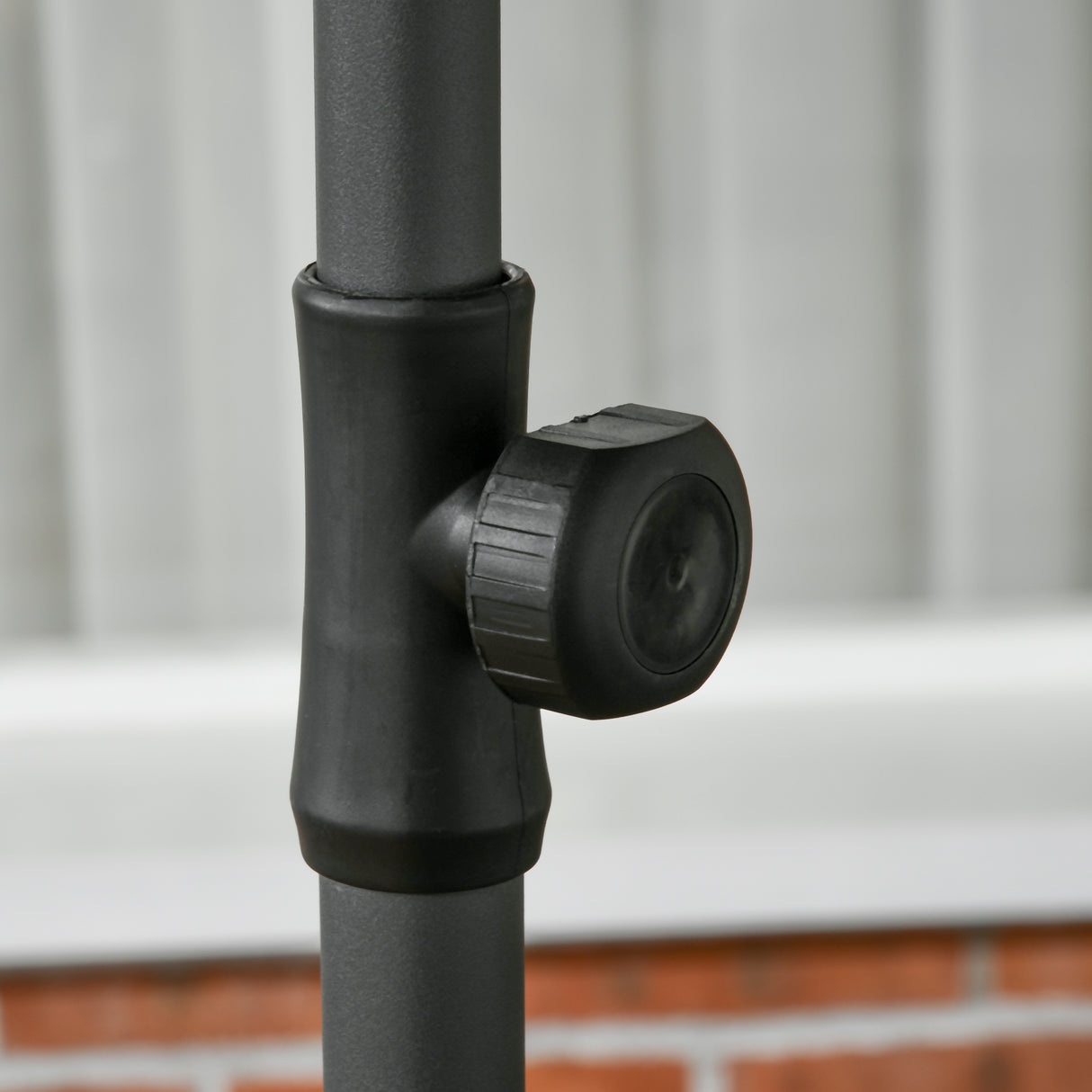 easycomfort ombrellone da spiaggia 1.8x2 m in poliestere e acciaio a 8 stecche con reclinazione a 45 grigio