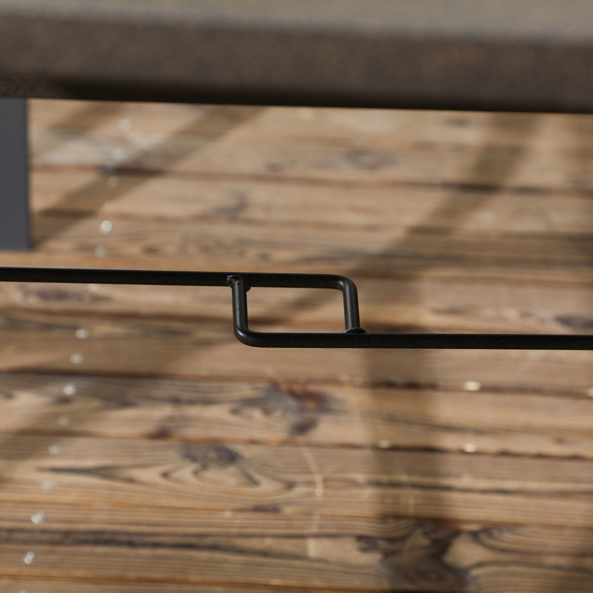 easycomfort tavolo da giardino marrone per 4 persone con foro centrale per ombrellone 94l x 94p x 71a cm