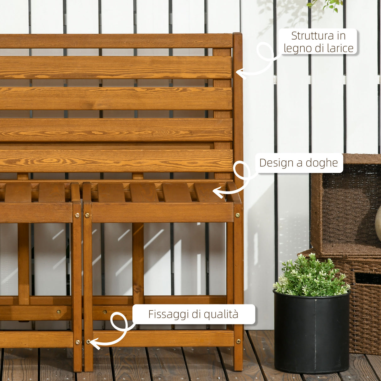 easycomfort easycomfort set da giardino 2 in 1 tavolo e sedie da giardino o panca da giardino per 2 persone color teak