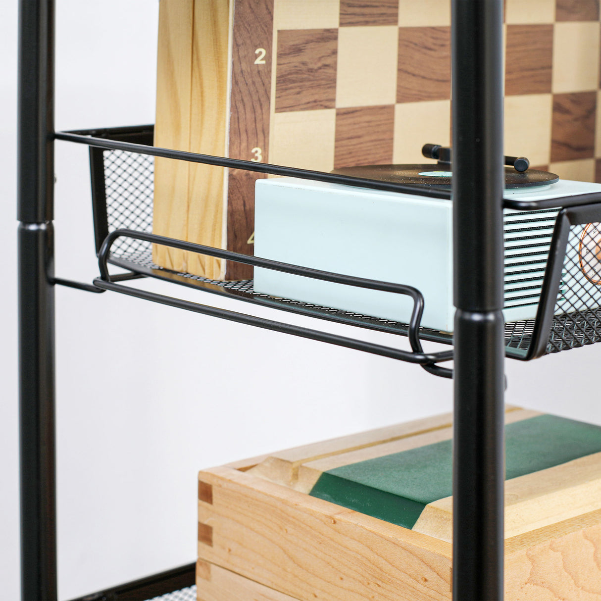 easycomfort easycomfort carrello da cucina salvaspazio a 5 livelli con cestini a rete in acciaio 45x26 5x106cm nero